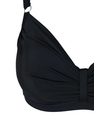 Biustonosz bikini z fiszbinami i drapowaniami, Black, Packshot image number 2
