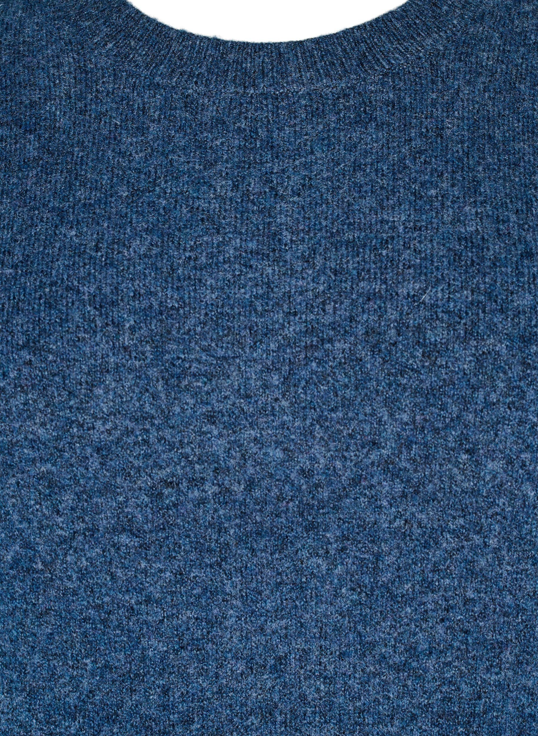 Zizzi Top z dzianiny welnianej z rozcieciami, Bering Sea Mel., Packshot image number 2