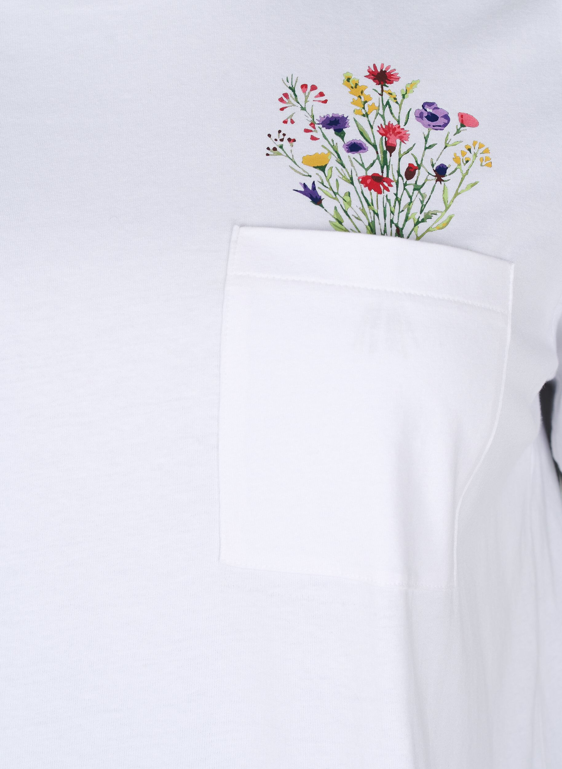 Zizzi Koszulka z kieszenia na klatce piersiowej, Biały, Packshot image number 2