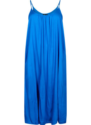 Sukienka midi bez rekawów z wiskozy, Princess Blue, Packshot image number 0