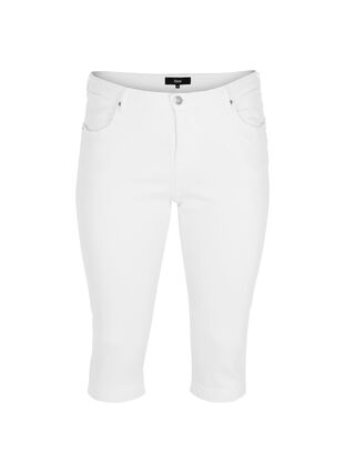 Amy capri jeans z wysokim stanem i bardzo dopasowanym krojem, Bright White, Packshot image number 0
