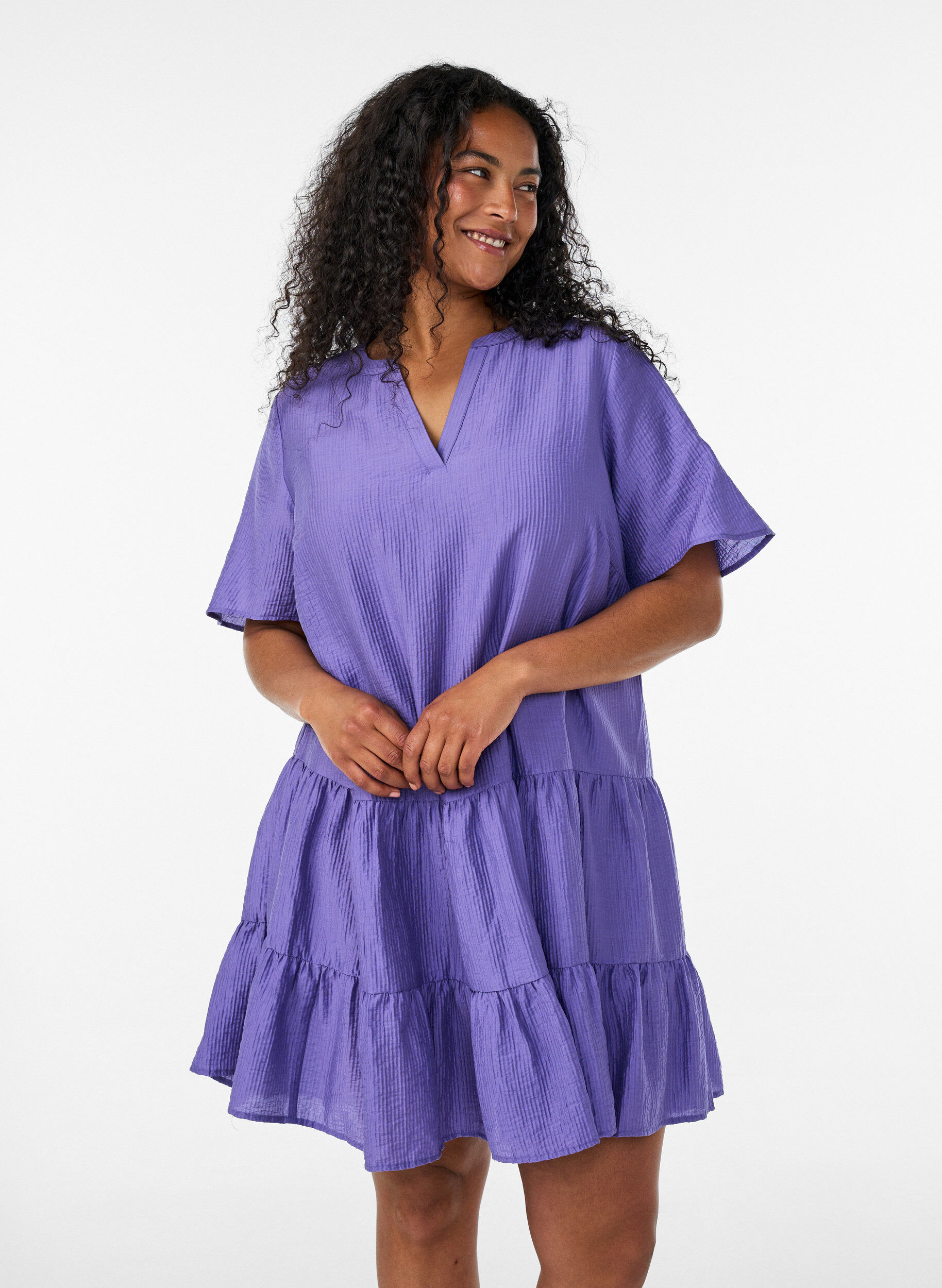 ZizziSukienka A-line z faktura, Fioletowy, Model image number 0