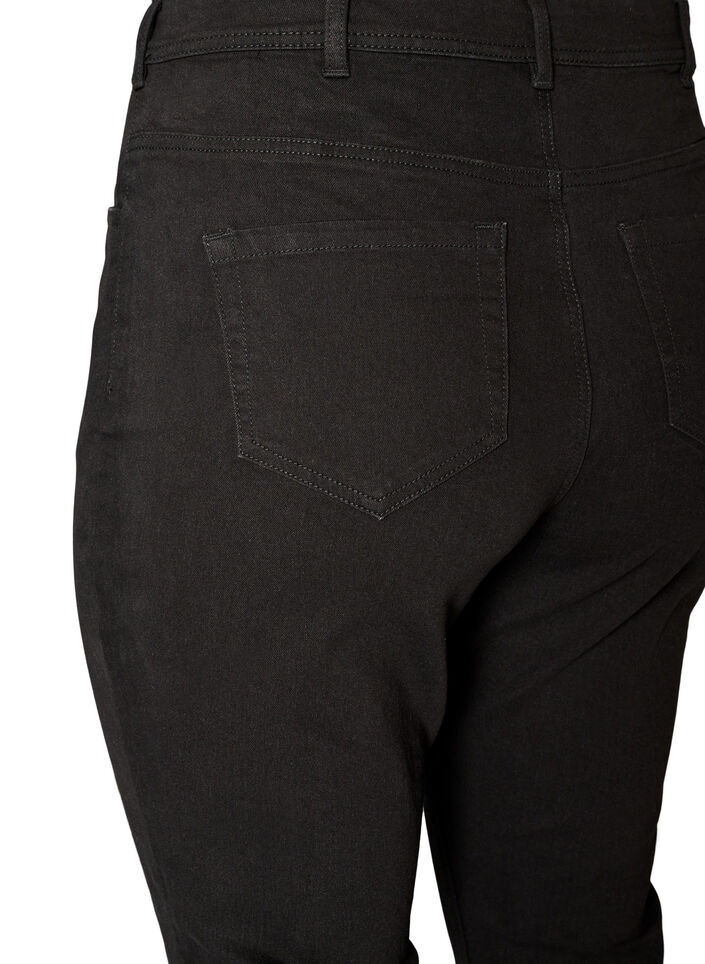 Jeansy o wysokiej talii z rozcieciem na buty, Czarne, Packshot image number 3