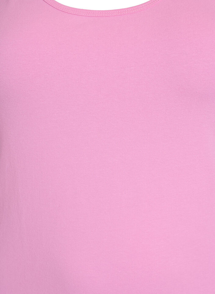 Podstawowy top bawelniany w jednolitym kolorze, R&oacute;żowy, Packshot image number 2