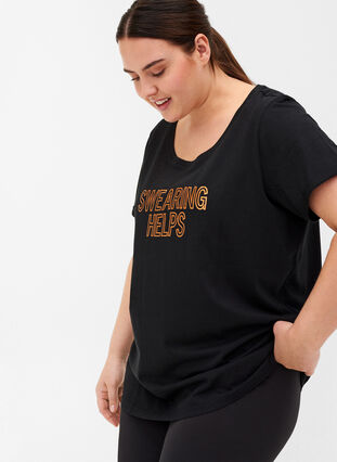 Sportowa koszulka z nadrukiem, Black Swearing, Model image number 2