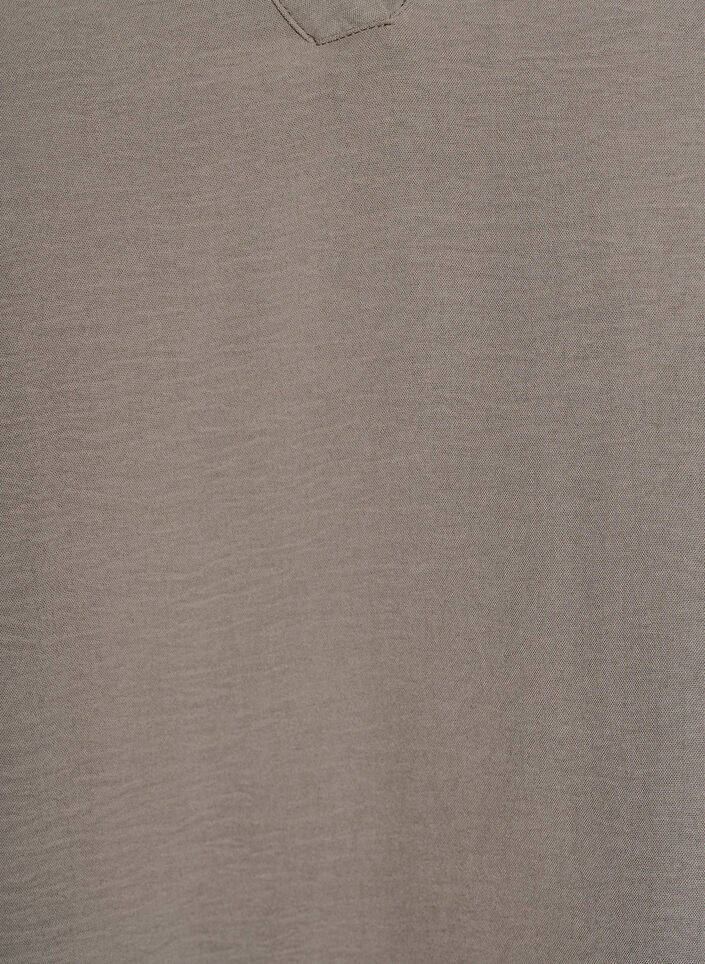 Bluzka z bufiastymi mankietami i dekoltem w ksztalcie litery V, Beżowy, Packshot image number 2