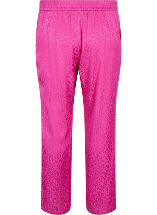 Wiskozowe spodnie zakardowe ton w ton, Rose Violet, Packshot image number 1