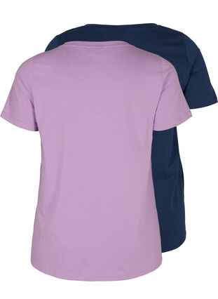 2-pack podstawowa koszulka bawelniana, Paisley Purple/Navy, Packshot image number 1