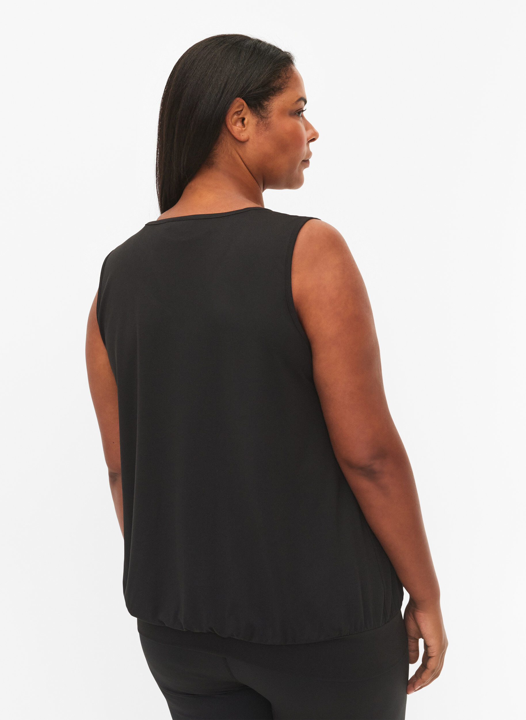 Zizzi Top treningowy bez rekaw&oacute;w o kroju typu balon, Black, Model image number 1