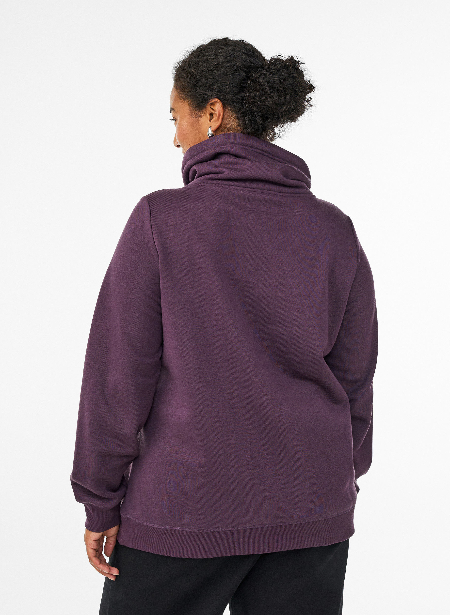 ZizziBluza z wysokim kolnierzem i kieszeniami, Fioletowy, Model image number 2