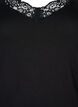 Wiskozowy top z koronkowym brzegiem, Czarne, Packshot image number 2