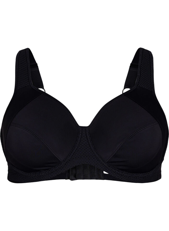 CORE, HIGH SUPPORT WIRE BRA &ndash; biustonosz sportowy z fiszbinami, Czarne, Packshot image number 0