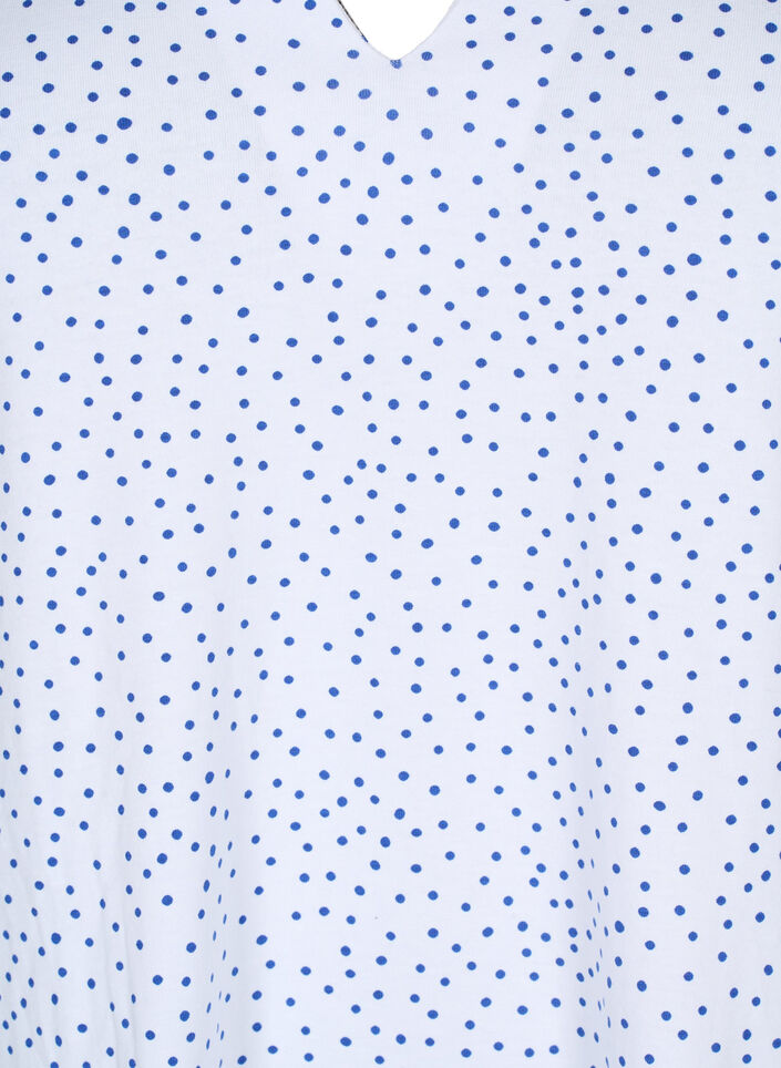 Bawelniana koszulka w kropki z dekoltem w szpic, B.White/S.T.W Dot, Packshot image number 2