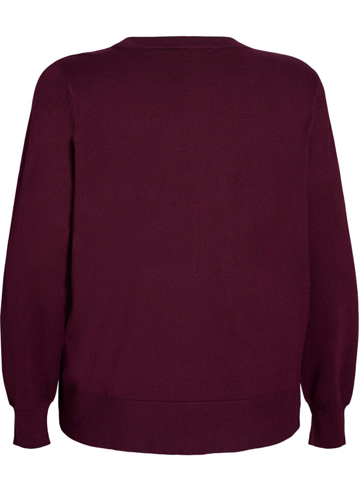 Dzianinowy kardigan z okraglym dekoltem i guzikami, Czerwony, Packshot image number 1