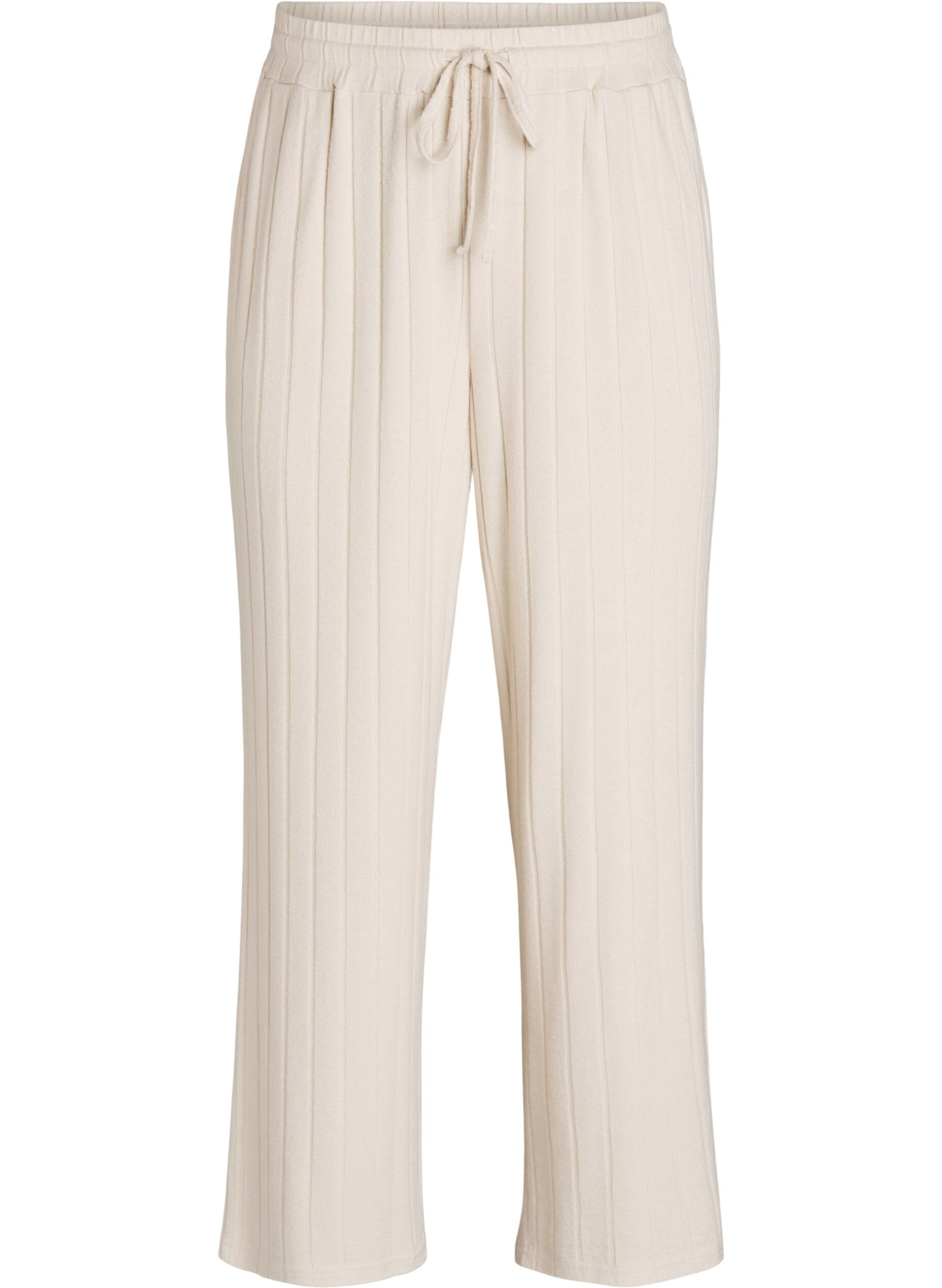 Spodnie do spania z dzianiny z wysokim stanem