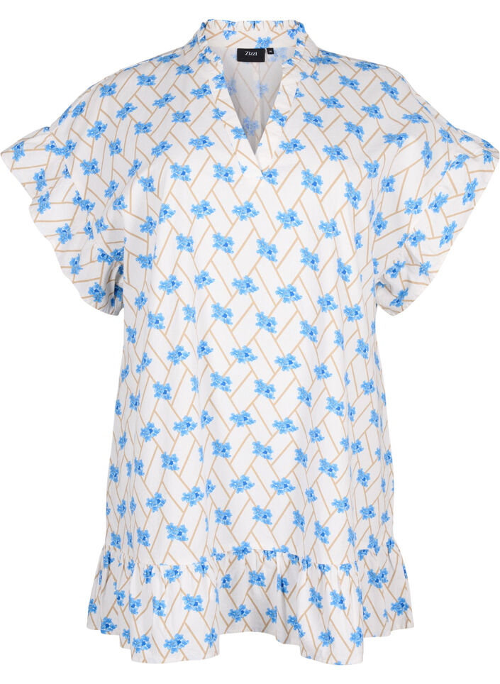 Bawelniana tunika w kwiaty, Snow White Flower, Packshot image number 0