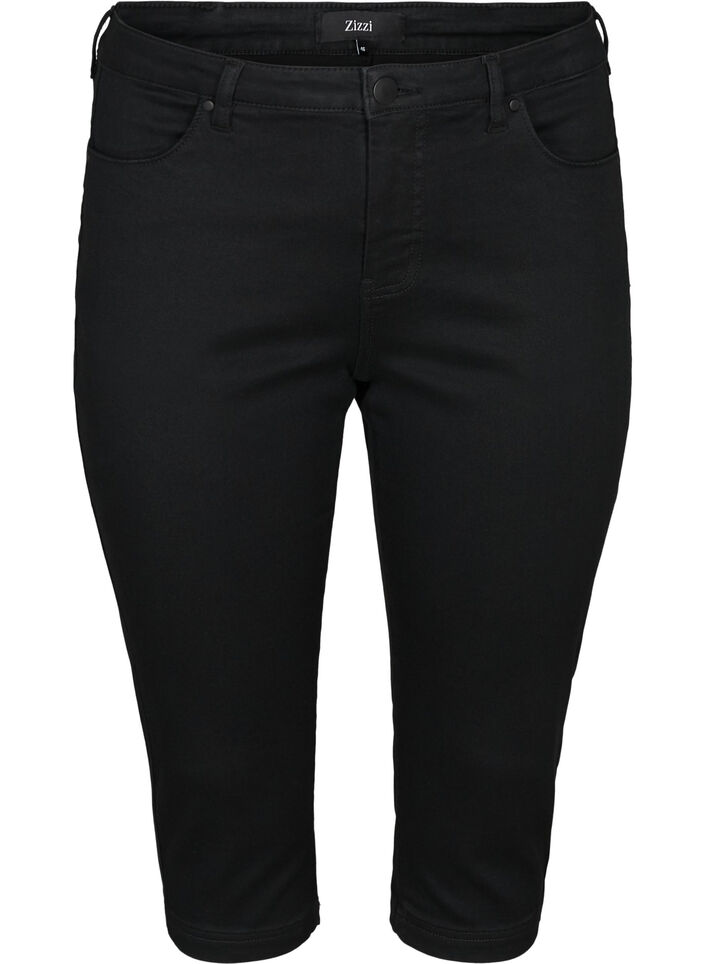 Amy capri jeans z wysokim stanem i bardzo dopasowanym krojem, Czarne, Packshot image number 0