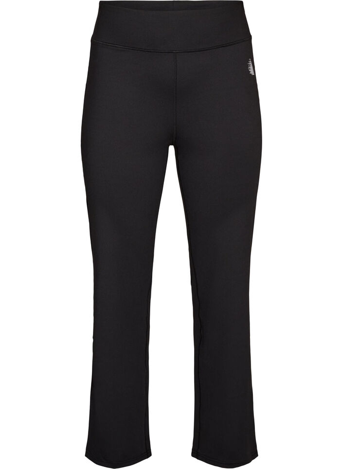Legginsy treningowe bootcut z wysokim stanem, Czarne, Packshot image number 0