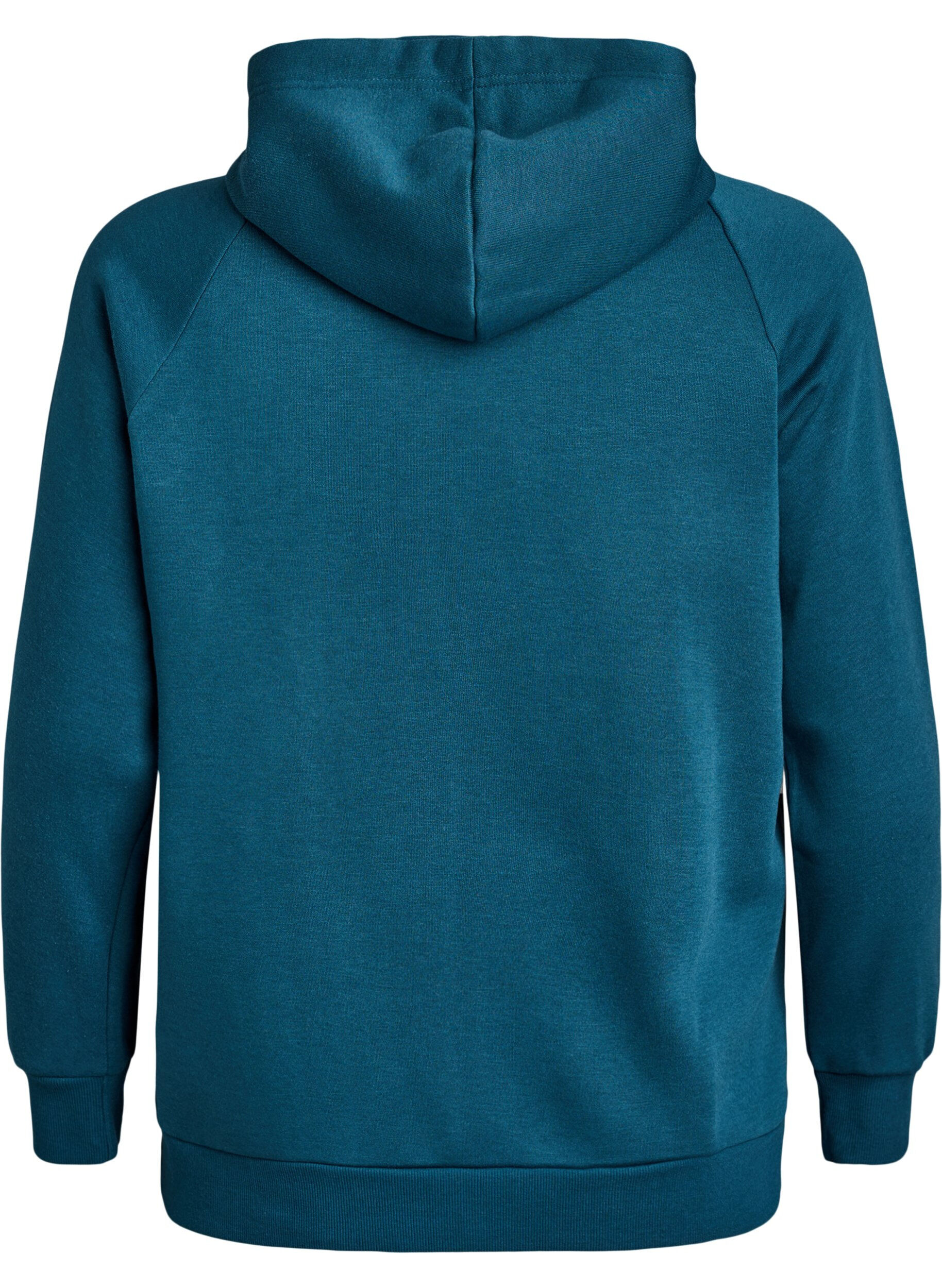 ZizziBluza z kapturem z haftowanym motywem z przodu, Zielony, Packshot image number 1