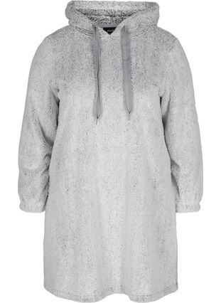 Pluszowa sukienka z kapturem, Light Grey, Packshot image number 0