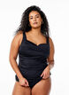Tankini z drapowaniami, Czarne, Model image number 0