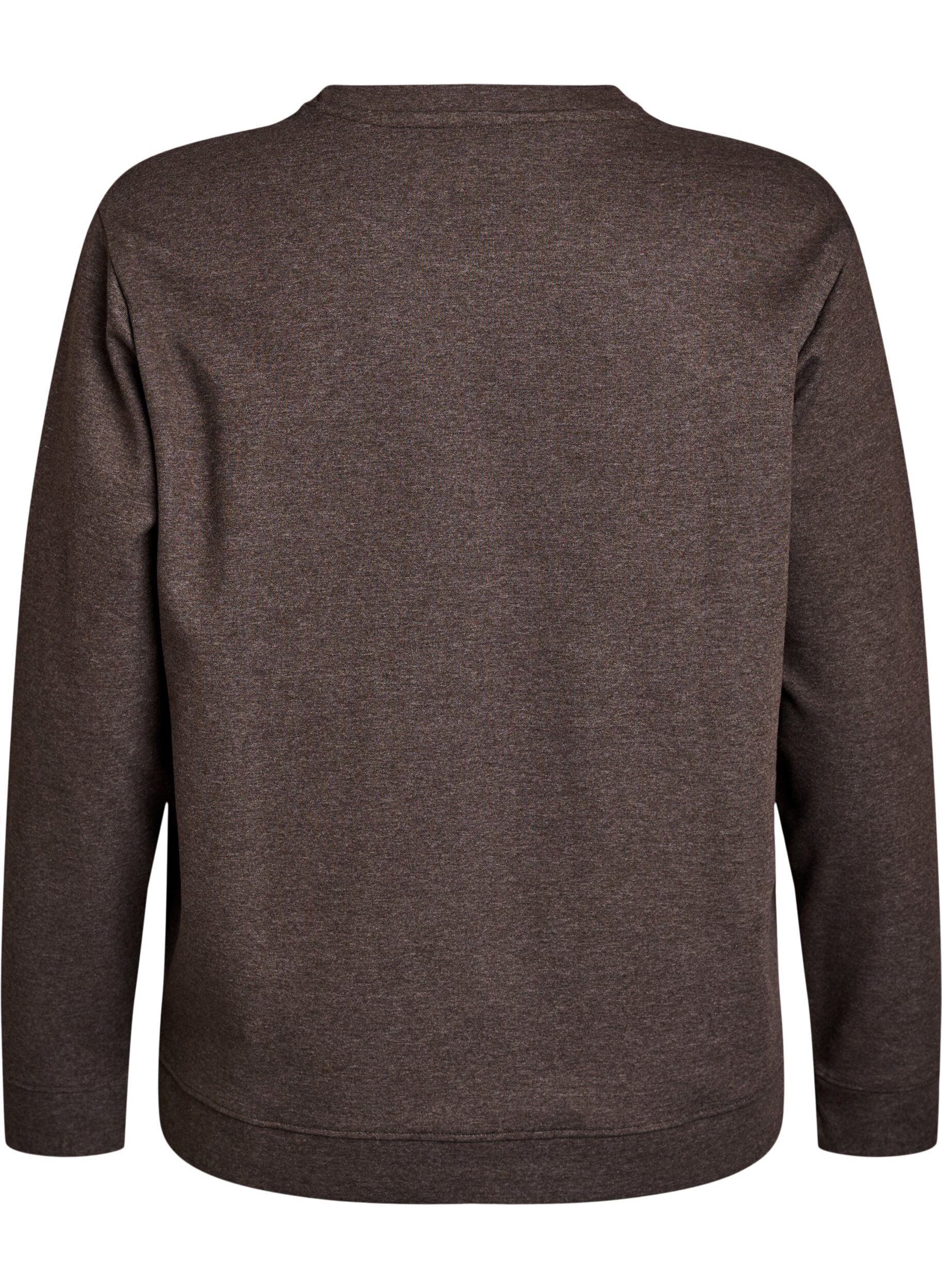ZizziBluza z okraglym dekoltem, Brązowy, Packshot image number 1