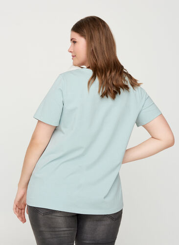 Koszulka typu basic z dekoltem w serek, Gray mist, Model image number 1