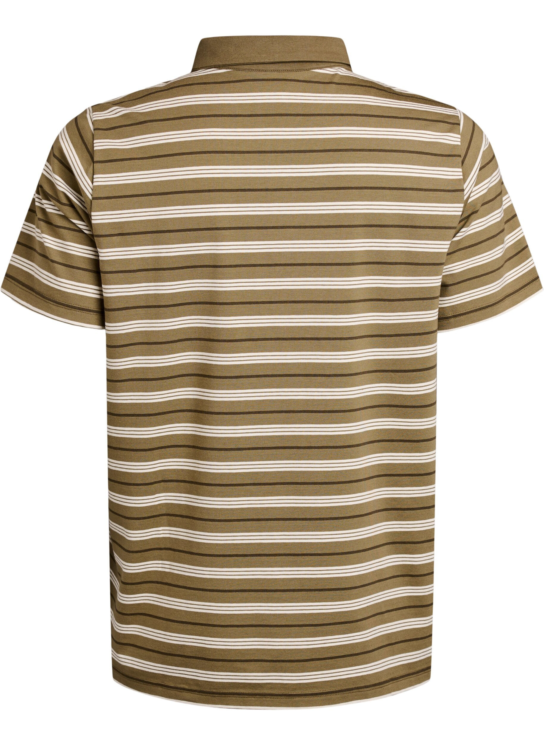 Zizzi Koszulka polo w paski z kr&oacute;tkim rekawem, Zielony, Packshot image number 1