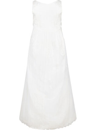 Suknia slubna bez rekawów z dekoltem w szpic, Star White, Packshot image number 1