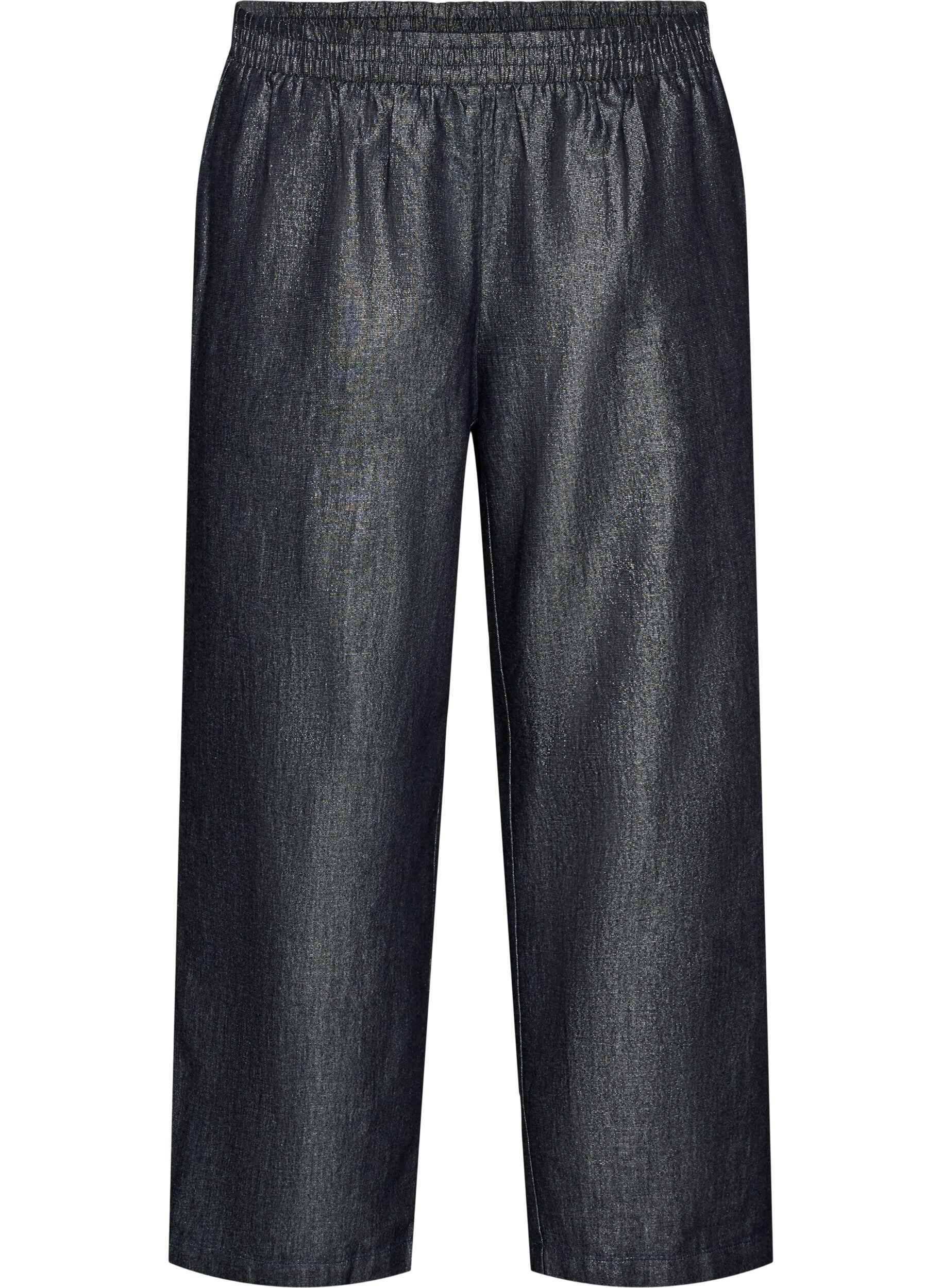 ZizziJeansy proste z nitka brokatowa, Szary, Packshot image number 0