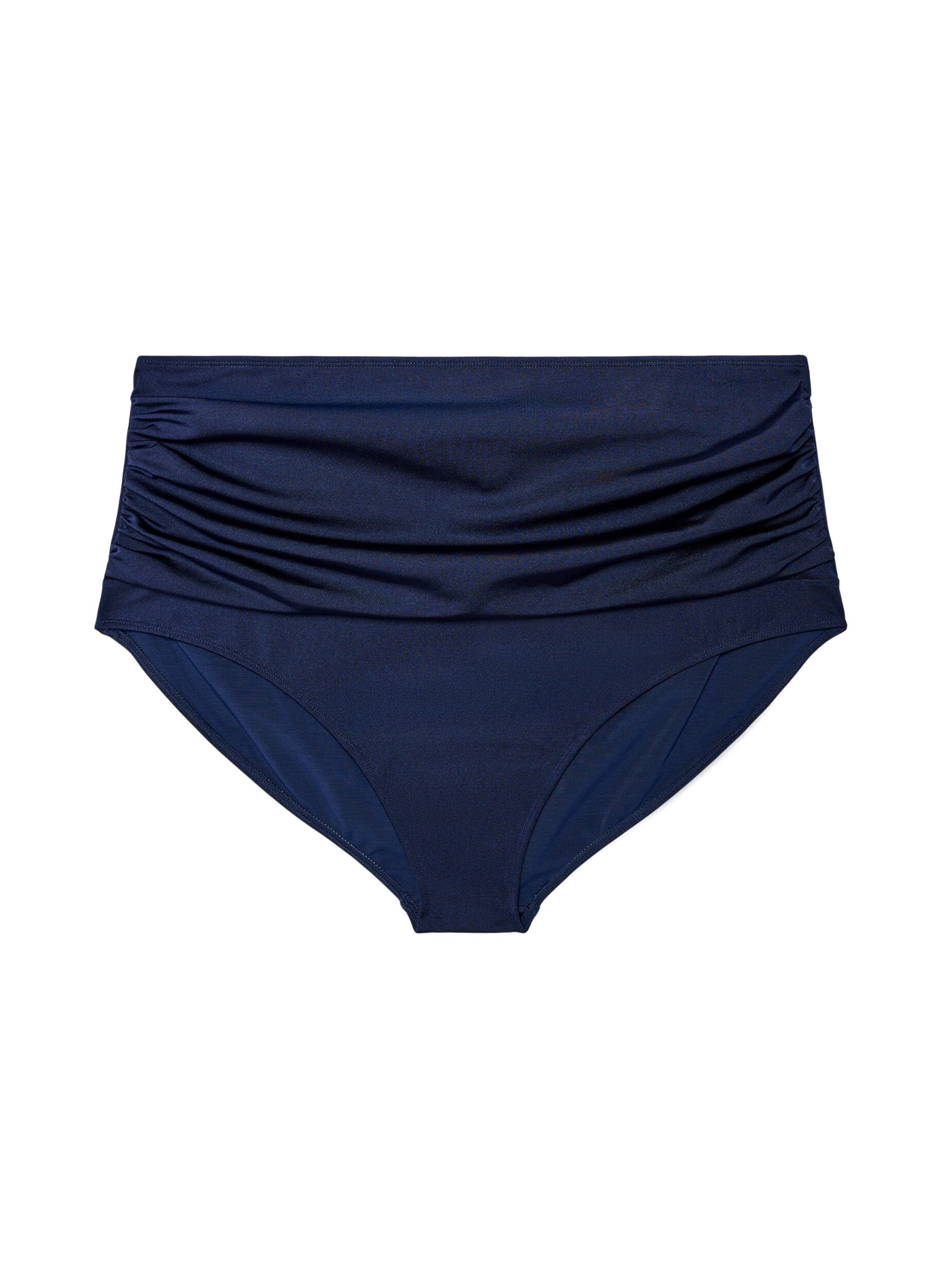 ZizziBikini briefs with draping and high waist, Blue, Packshot image number 0