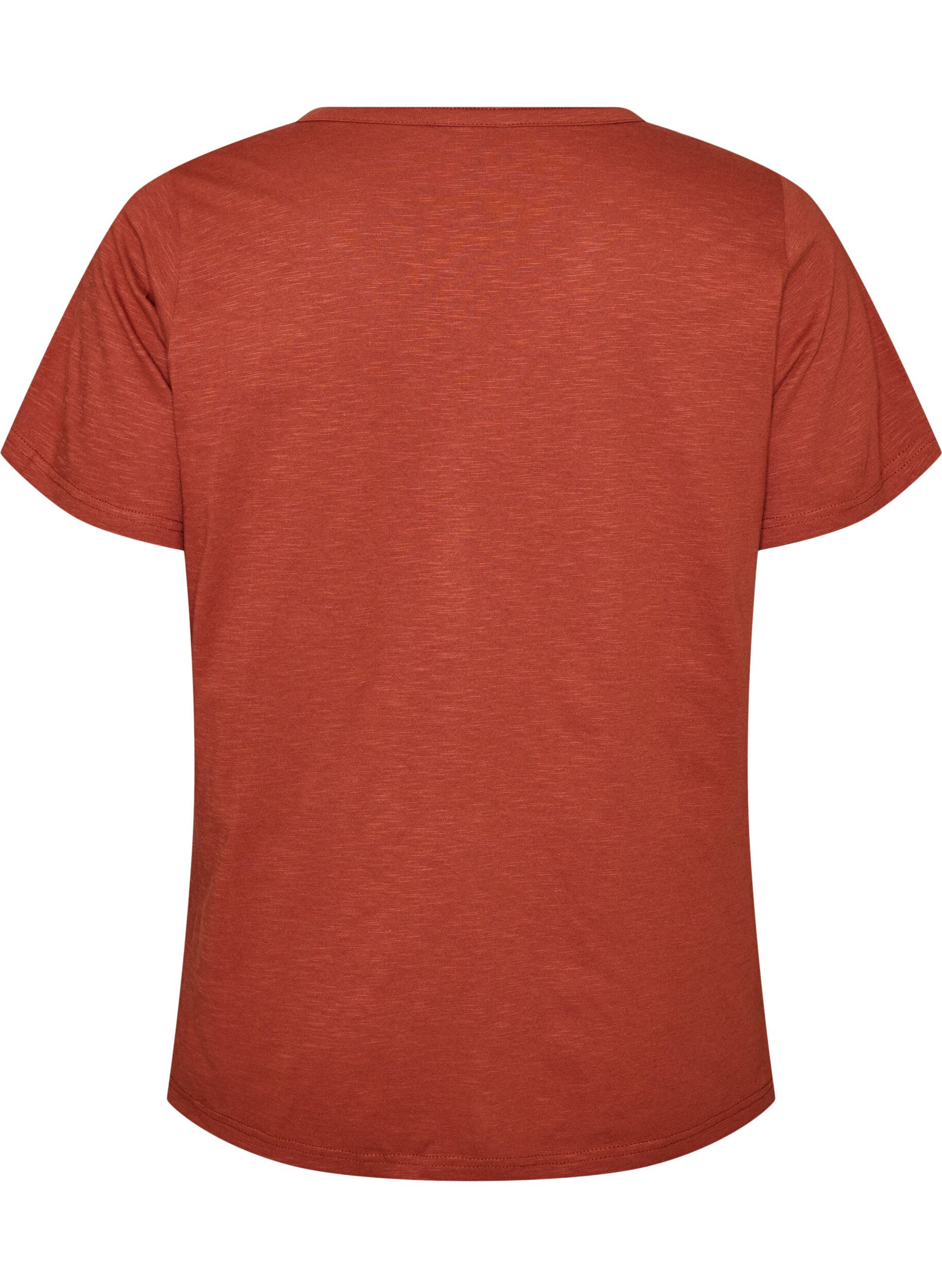 ZizziT-shirt z guzikami, Brązowy, Packshot image number 1