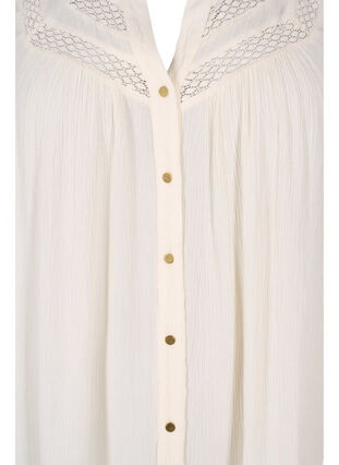 Wiskozowa bluzka bez rekawów z szydelkowym detalem, Bone White, Packshot image number 2