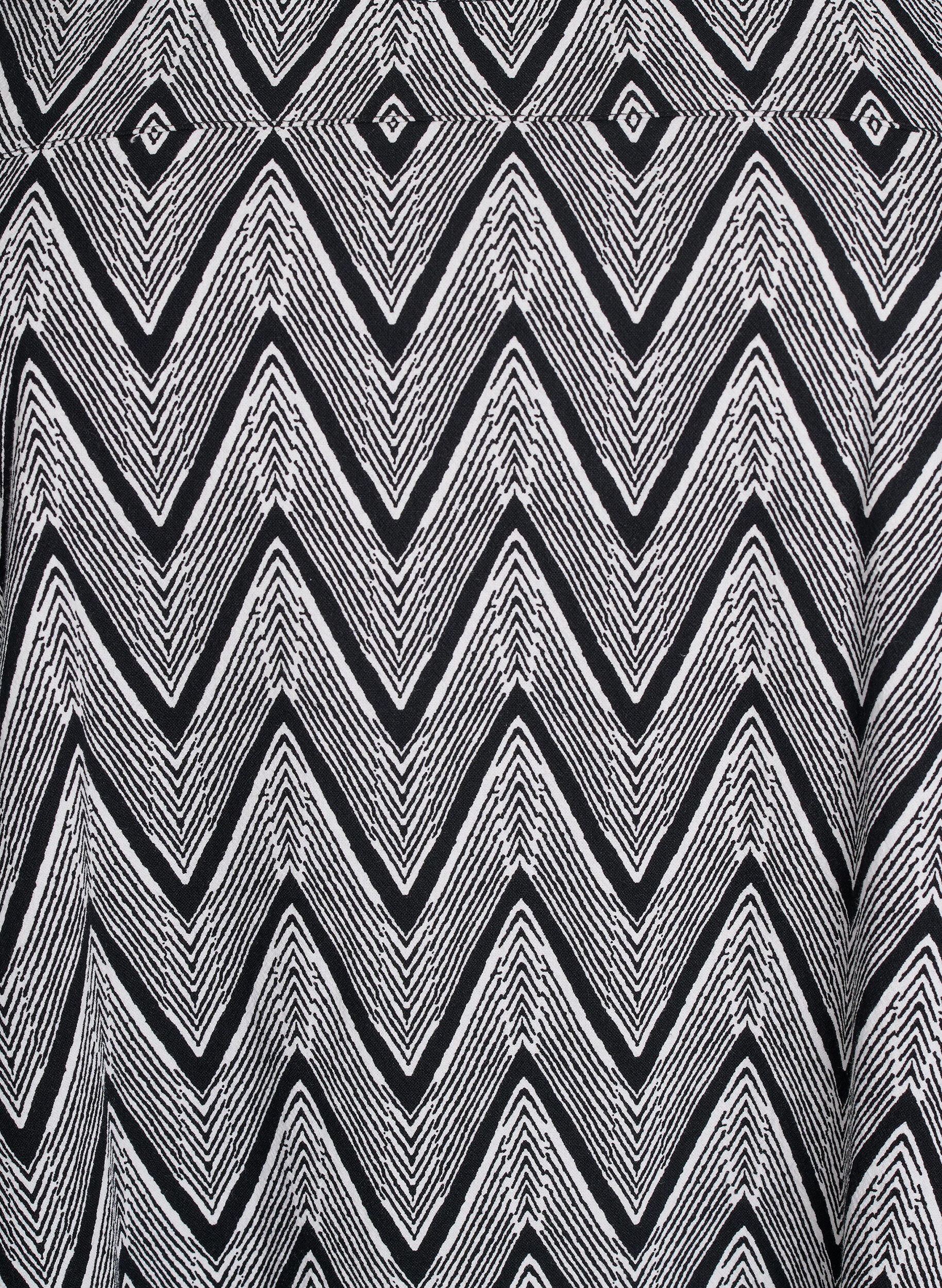 ZizziBawelniana sukienka z kr&oacute;tkim rekawem i nadrukiem, Czarne, Packshot image number 2