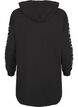 Bluza oversize z nadrukiem na rekawach, Black w. Silver, Packshot image number 1