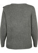 Welniany sweter z dzianiny z falbana, Dark Grey Melange, Packshot image number 1
