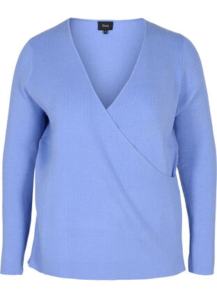 Dzianinowy sweter z koperta, Lavender Lustre, Packshot image number 0