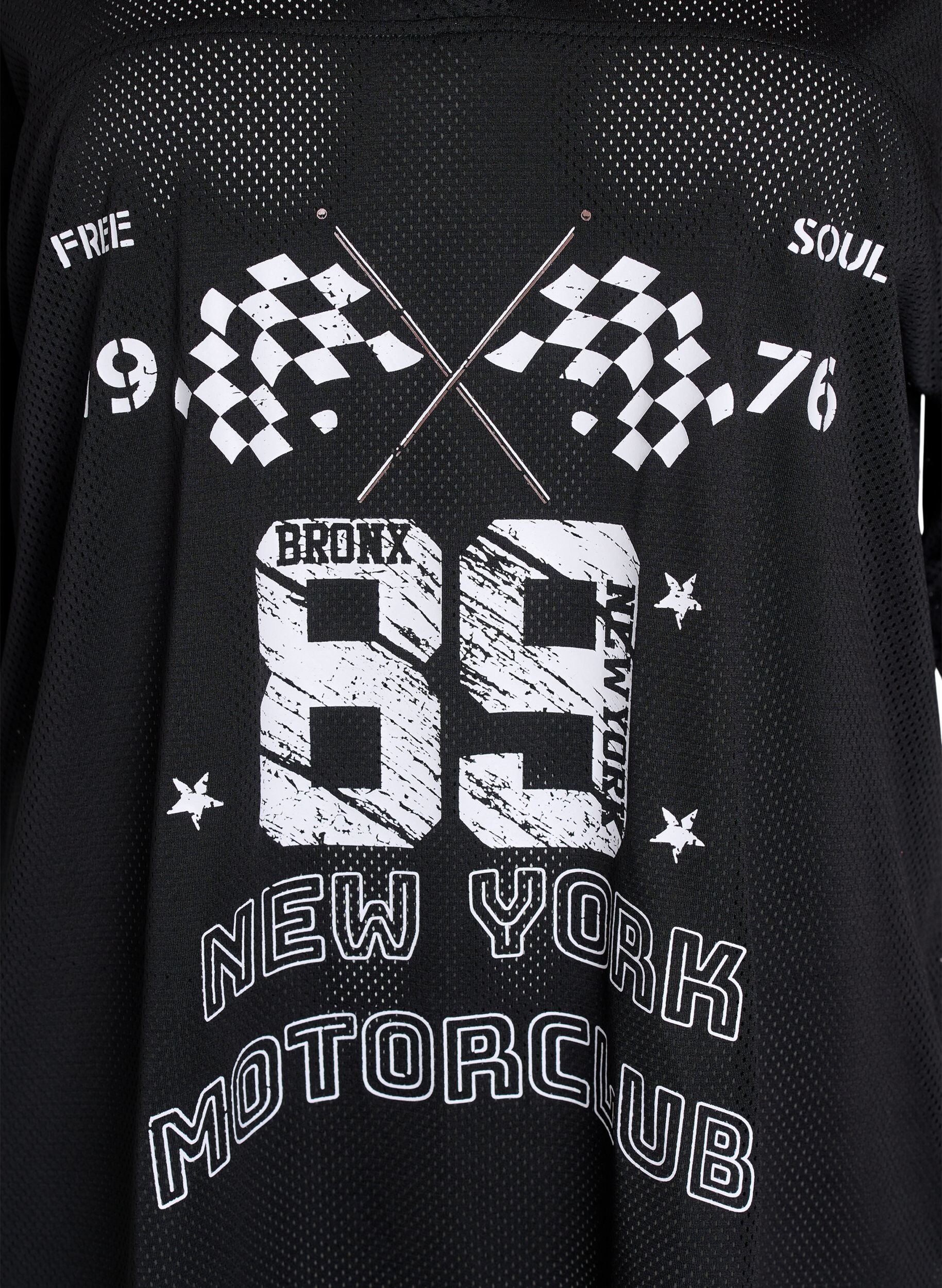 Zizzi Sportowa koszulka z nadrukiem z przodu, Black, Packshot image number 2