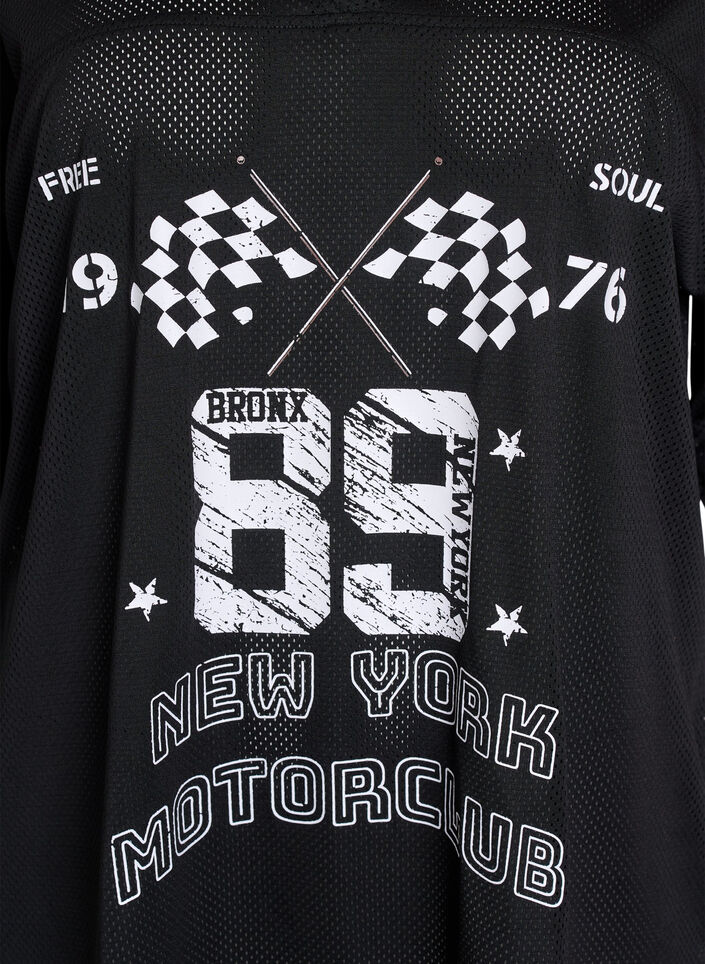 Sportowa koszulka z nadrukiem z przodu, Black, Packshot image number 2