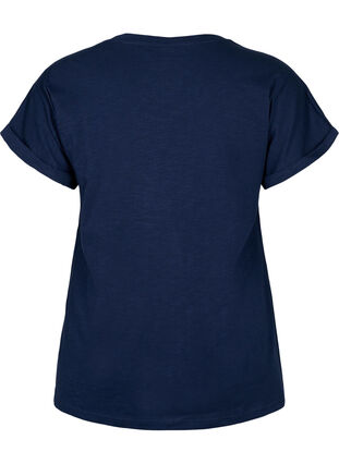 Koszulka z organicznej bawelny z nadrukiem, Navy Blazer, Packshot image number 1