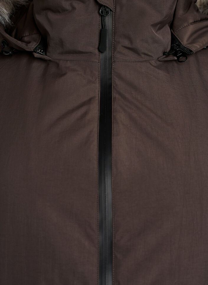 Nieprzemakalna parka z kapturem, Brązowy, Packshot image number 2