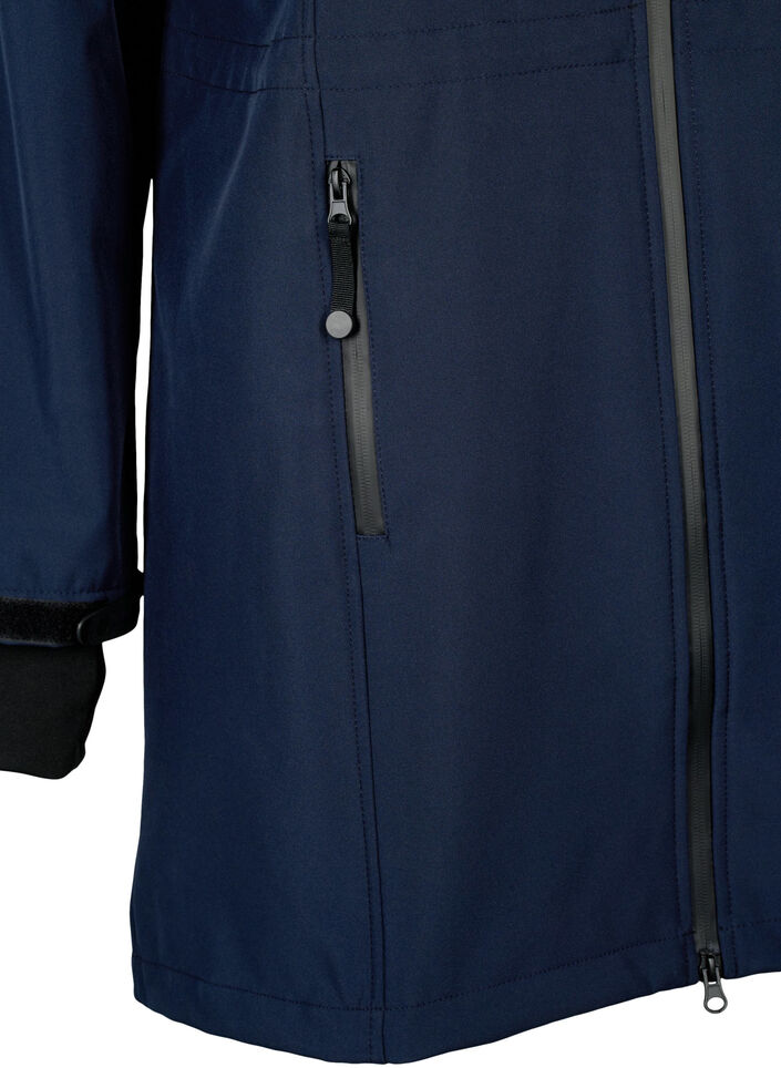 Kurtka softshell z odpinanym kapturem, Niebieskie, Packshot image number 3