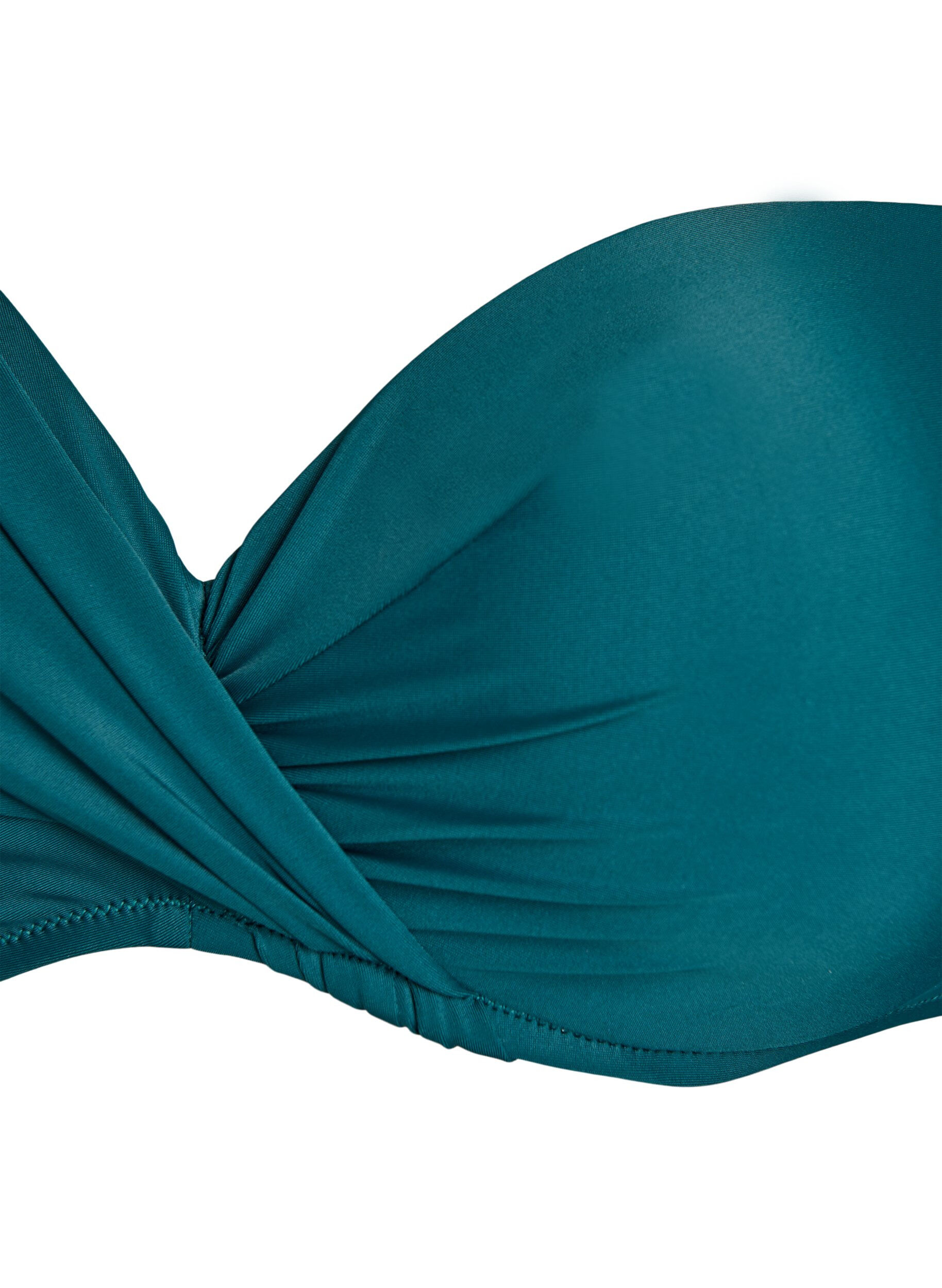 ZizziG&oacute;ra od bikini z fiszbinami i drapowaniem, Zielony, Packshot image number 2
