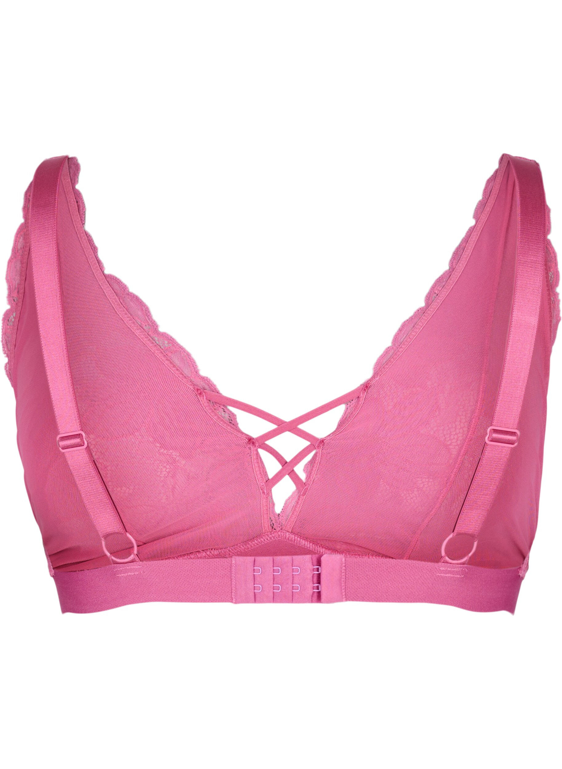 Zizzi Support the breasts - Lace bra with thong details, Rose, Packshot image number 1