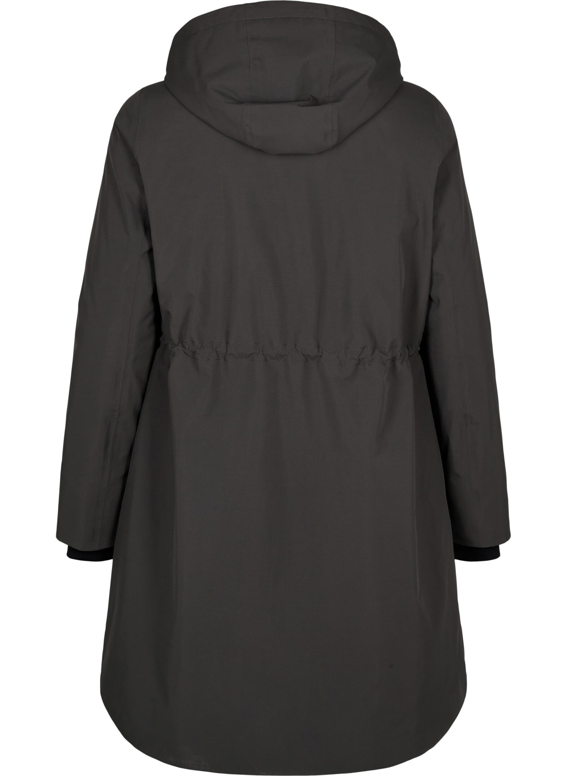 Zizzi Funkcjonalny zimowy plaszcz typu parka z kapturem, Raven, Packshot image number 1