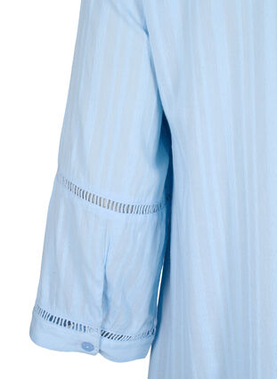 Bawelniano-wiskozowa sukienka z rekawami 3/4, Chambray Blue, Packshot image number 3