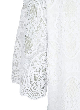 Koronkowa, imprezowa sukienka z krótkimi rekawami, Bright White, Packshot image number 3