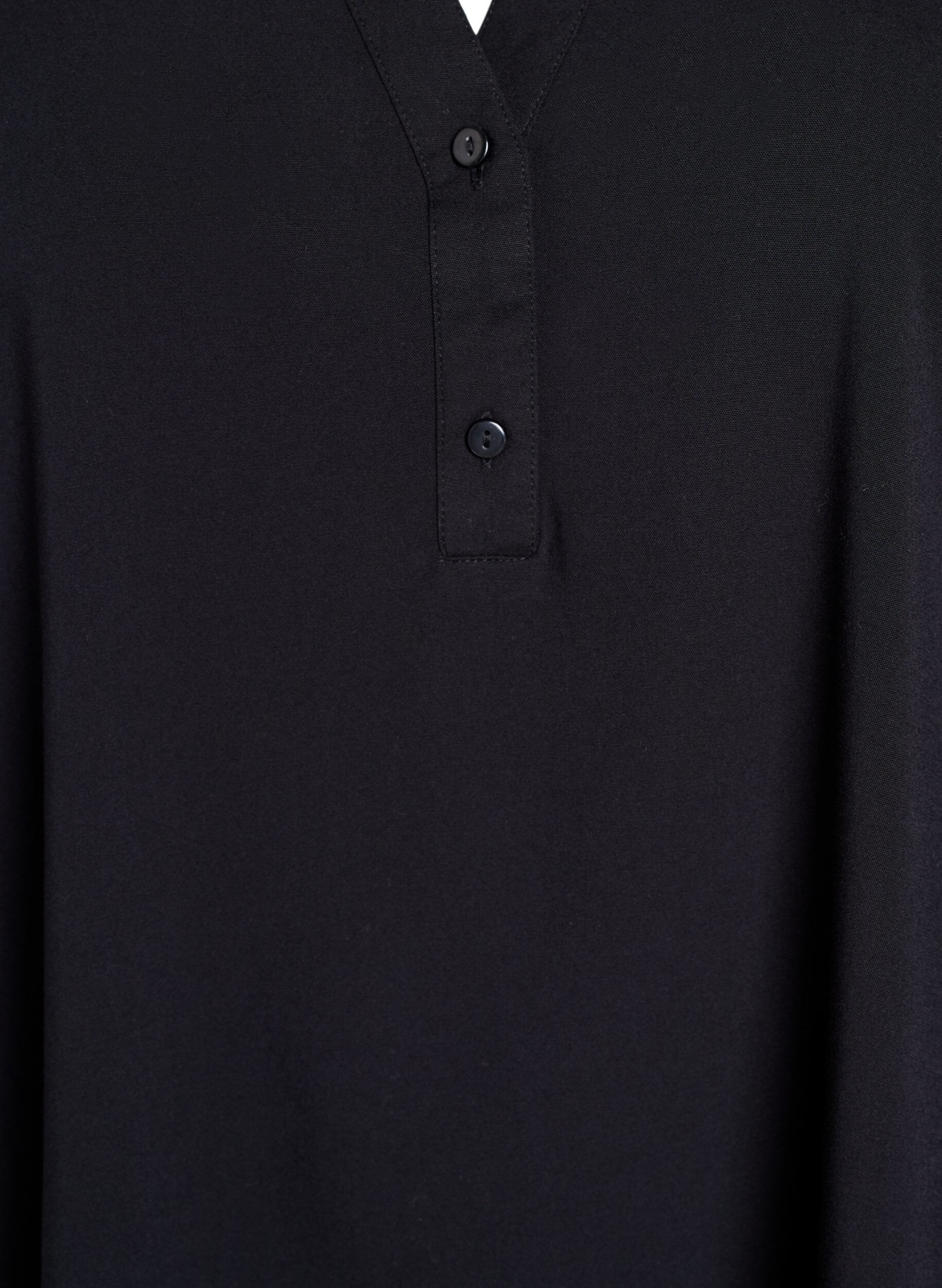 Zizzi Wiskozowa bluzka bez rekaw&oacute;w, Czarne, Packshot image number 2