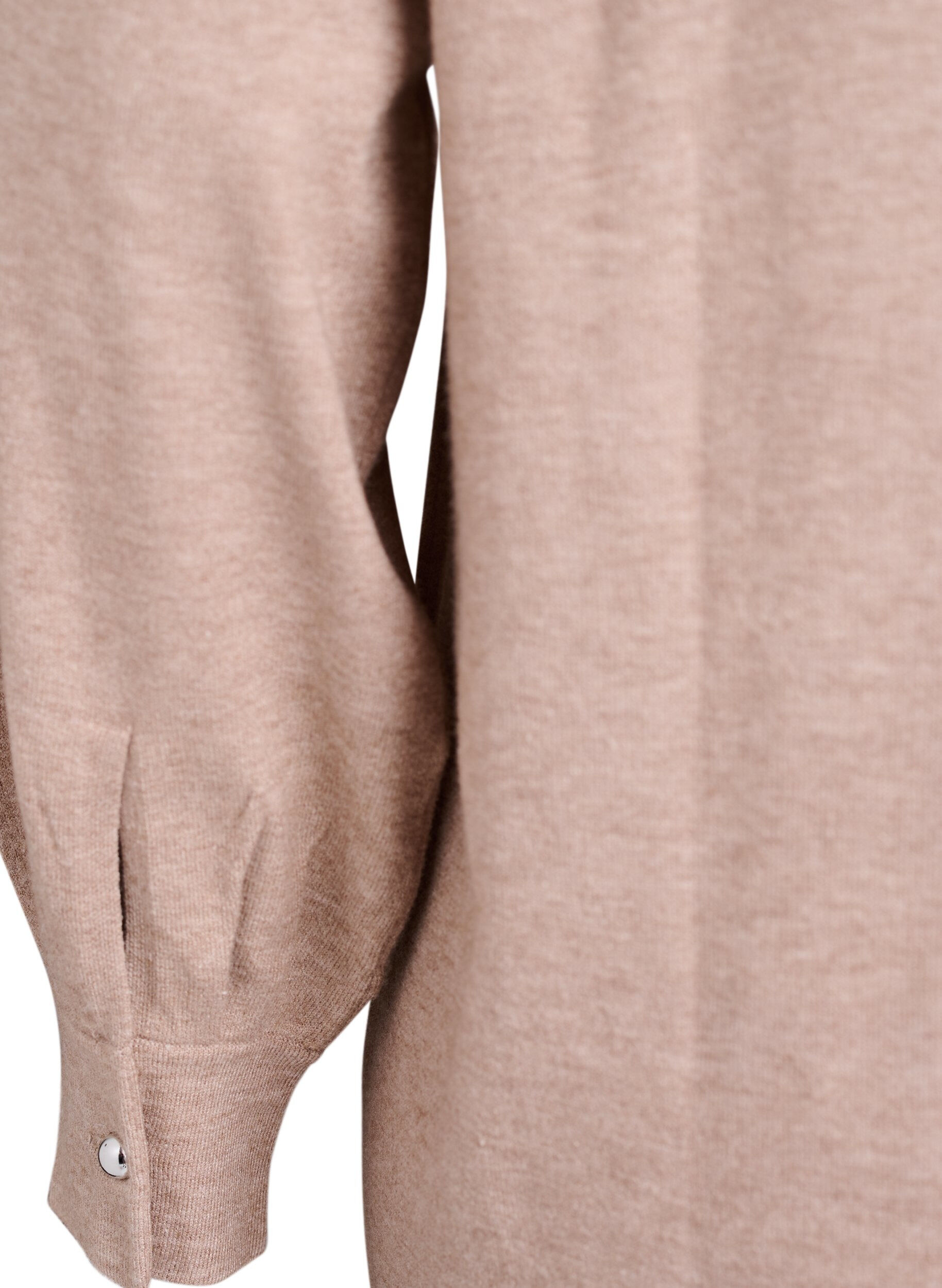 Zizzi Kr&oacute;tka dzianinowa sukienka z rekawami raglan, Beżowy, Packshot image number 3