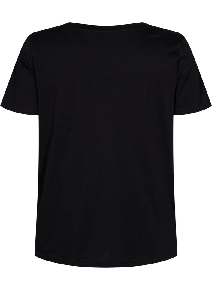 Sportowa koszulka z nadrukiem, Black w. Pink A, Packshot image number 1